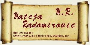Mateja Radomirović vizit kartica